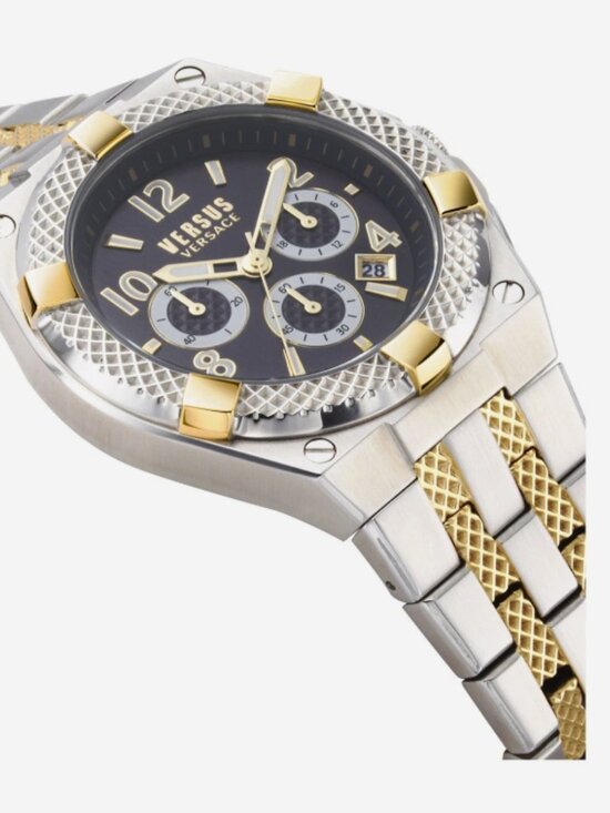 Versus Versace Womens Ion Plated Yellow Gold 46mm Bracelet Fashion Watch